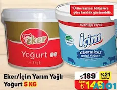 EKER/İÇİM YARIM YOĞURT 5 KG